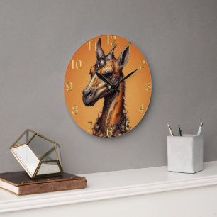 Oranje Giraffe Steampunk, Muurklok Grote Klok