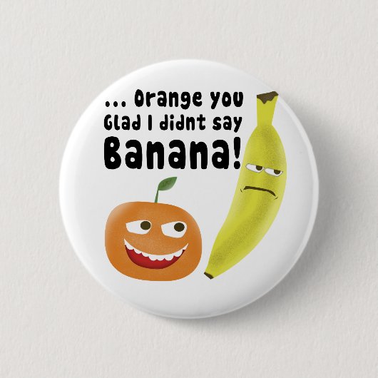 Oranje Glad Ronde Button 5,7 Cm (Voorkant)