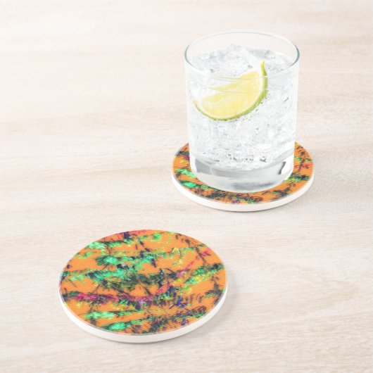 Oranje Glad Zandsteen Onderzetter (Zijkant)