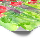 Oranje Gladiolas Red Poppy Flower Waterverf Poster (Hoek)