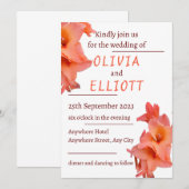 Oranje Gladiolus Bloemenbruiloft Kaart (Voorkant / Achterkant)