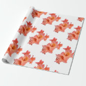 Oranje Gladiolus Floral Cadeaupapier (Uitgerold)