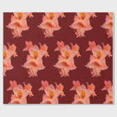 Oranje Gladiolus Floral Cadeaupapier (Vlak)