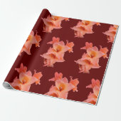 Oranje Gladiolus Floral Cadeaupapier (Uitgerold)