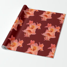 Oranje Gladiolus Floral Cadeaupapier