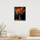 Oranje Gladiolus Flowers Art Print Poster (Keuken)