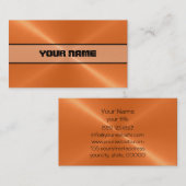 Oranje glanzend roestvrij staal visitekaartje (Voorkant / Achterkant)