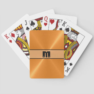 Oranje Glanzend RVS Metaal 5 Pokerkaarten