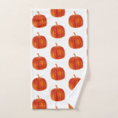 Oranje Glanzende Schattigee Herfst Halloween Herfs Bad Handdoek (Handdoek)