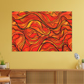 Oranje Glas in lood Abstract Canvas Afdruk (Insitu (Woonkamer))