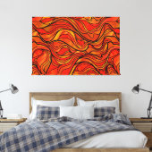 Oranje Glas in lood Abstract Canvas Afdruk (Insitu (Slaapkamer))