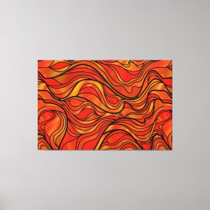 Oranje Glas in lood Abstract Canvas Afdruk
