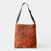 Oranje Glas in lood Abstract Crossbody Tas (Achterkant)