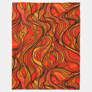Oranje Glas in lood Abstract Fleece Deken