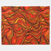Oranje Glas in lood Abstract Fleece Deken (Voorkant (Horizontaal))
