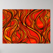 Oranje Glas in lood Abstract Poster (Voorkant)