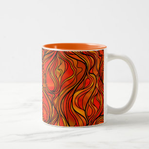 Oranje Glas in lood Abstract Tweekleurige Koffiemok