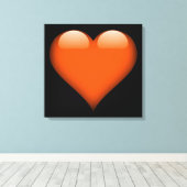 Oranje Glazen Hart  Canvas Afdruk (Insitu (Houten vloer))