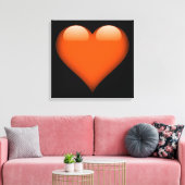 Oranje Glazen Hart  Canvas Afdruk (Insitu (Woonkamer))
