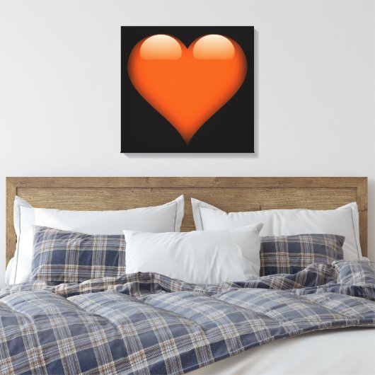 Oranje Glazen Hart Canvas Afdruk (Insitu (Slaapkamer))