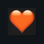 Oranje Glazen Hart  Canvas Afdruk<br><div class="desc">Een groot glanzend glazen hart verschijnt op dit omwikkelde canvas voor uw genot! Dit glazen hartontwerp is verkrijgbaar in tien kleuren en op elke achtergrondkleur die uw hart wenst! Maak een statement met dit doek dat aan je muur hangt! Formaat van het canvas wijzigen naar elke gewenste grootte!</div>