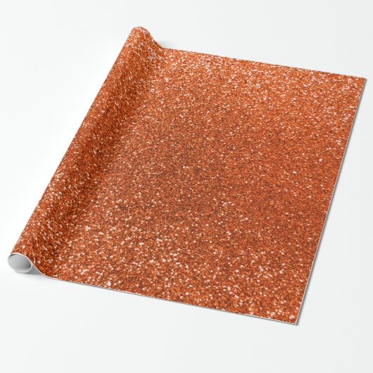 Oranje glitter cadeaupapier (Uitgerold)
