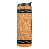 Oranje Glitter Crayon Aangepaste naam Drink Tumble Thermosbeker (Gedraaid links)