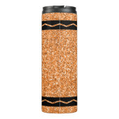 Oranje Glitter Crayon Aangepaste naam Drink Tumble Thermosbeker (Achterkant)