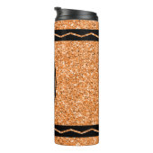 Oranje Glitter Crayon Aangepaste naam Drink Tumble Thermosbeker (Geroteerd rechts)