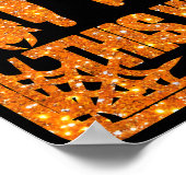 Oranje Glitter Fright This Way Spider Poster (Hoek)