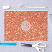 Oranje Glitter Glans Glam Monogram Initiaal Tissuepapier (Craft)
