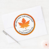 Oranje Glitter Maple Leaf Maple Syrup Label (Envelop)
