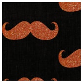 Oranje Glitter Mustache #2 Stof (Close Up)