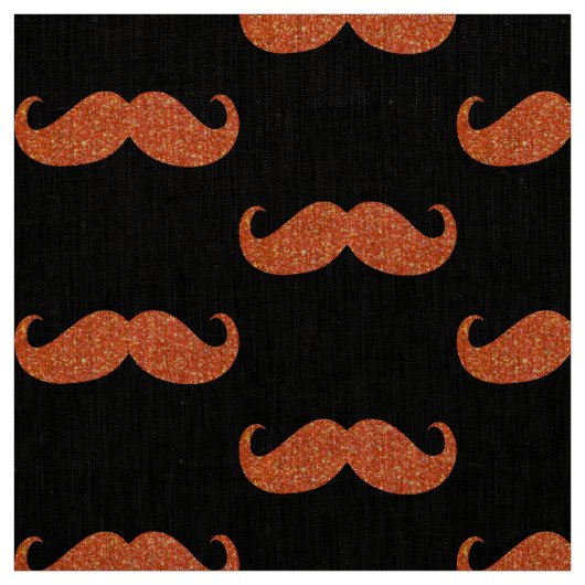 Oranje Glitter Mustache #2 Stof (Swatch)