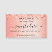 Oranje glitter op de geboorte, behalve de datummag (Voorkant)