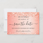 Oranje glitter op de geboorte, met uitzondering va save the date (Voorkant)