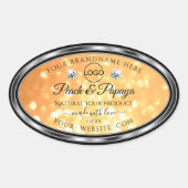 Oranje Glitter Product Label Sparkle Diamonds Logo (Voorkant)