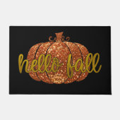 Oranje Glitter Pumpkin Hallo Herfst Doormat Deurmat (Voorkant)