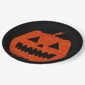 Oranje Glitter Pumpkin Halloween Papieren Bordje (Gekanteld)