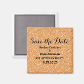 Oranje Glitter sparen de Magnet van de Datum (Voorkant / Achterkant)