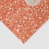 Oranje Glitter Sparkle Glam Monogram Initiaal Tissuepapier (Detail)