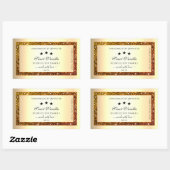 Oranje Glitter Sparkle Product Etiketten Goud Effe (Vel)