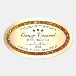 Oranje Glitter Sparkle Product Etiketten Goud Effe