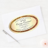 Oranje Glitter Sparkle Product Etiketten Goud Effe (Envelop)