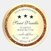 Oranje Glitter Sparkle Product Etiketten Goud Effe (Voorkant)