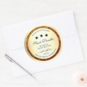 Oranje Glitter Sparkle Product Etiketten Goud Effe (Envelop)