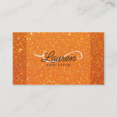 Oranje Glitter Sparkles Hair Salon Haarstylist Visitekaartje (Achterkant)