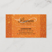 Oranje Glitter Sparkles Hair Salon Haarstylist Visitekaartje (Voorkant)
