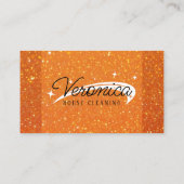 Oranje Glitter Sparkles Huis Schoonmaak Huishoudst Visitekaartje (Achterkant)