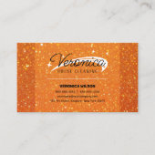 Oranje Glitter Sparkles Huis Schoonmaak Huishoudst Visitekaartje (Voorkant)